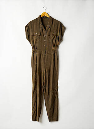 Combi-pantalon poches manches courtes vert LAUREN VIDAL femme