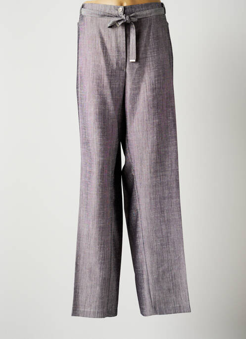 Pantalon droit fermeture zippée sous rabat boutonné taille normale gris CHRISTINE LAURE femme