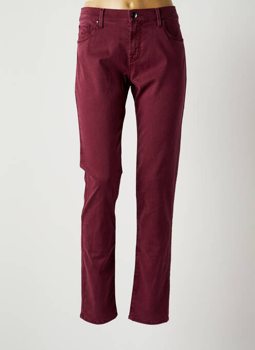 Pantalon droit stretch taille normale rouge JACOB COHEN femme