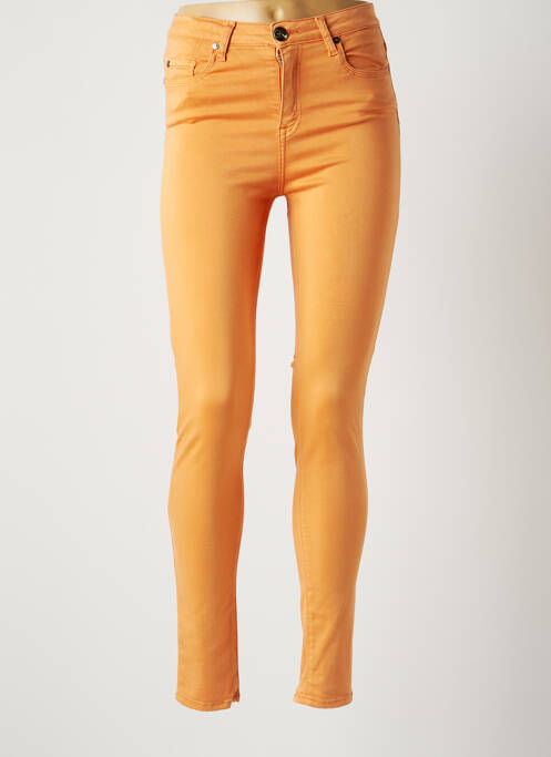 Pantalon slim tissage popeline taille normale orange EMMA & CARO femme