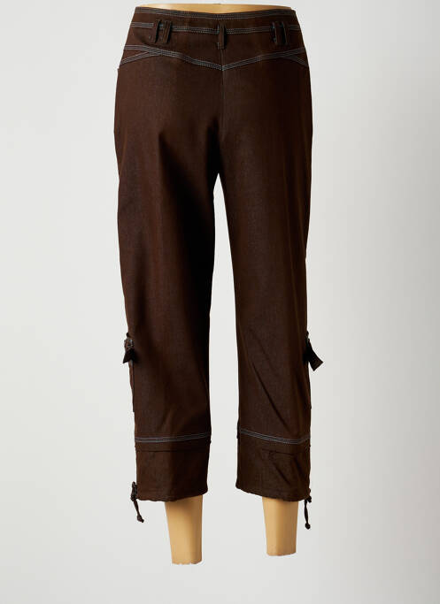 Pantacourt stretch taille normale marron CHRISTINE LAURE femme