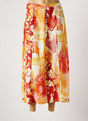 Jupe longue imprimé fantaisie orange GRIFFON femme