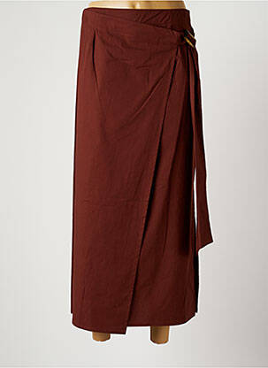 Jupe longue taille normale marron MARIA BELLENTANI femme