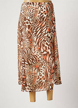 Jupe longue coupe asymétrique orange CLAUDE BAUER femme