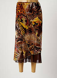 Jupe longue imprimé fantaisie marron JEAN DELFIN femme
