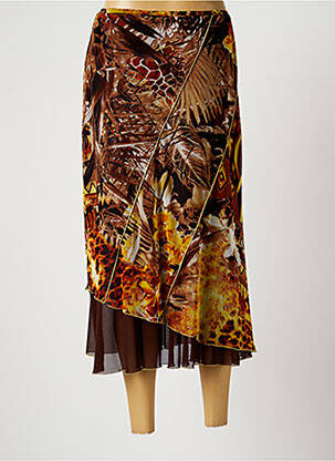 Jupe longue imprimé fantaisie marron JEAN DELFIN femme