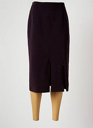 Jupe mi-longue stretch violet CHRISTINE LAURE femme