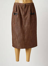 Jupe mi-longue taille normale marron BRIGITTE SAGET femme