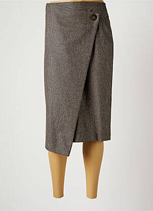 Jupe mi-longue taille normale marron HARMONY femme