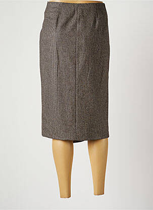 Jupe mi-longue taille normale marron HARMONY femme
