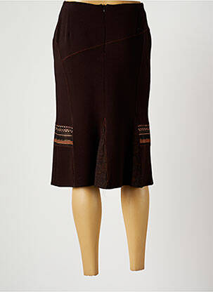 Jupe mi-longue taille normale marron CHRISTINE LAURE femme