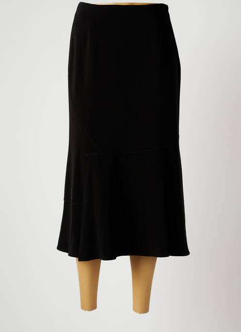 Jupe longue tissage crêpe noir CHRISTINE LAURE femme