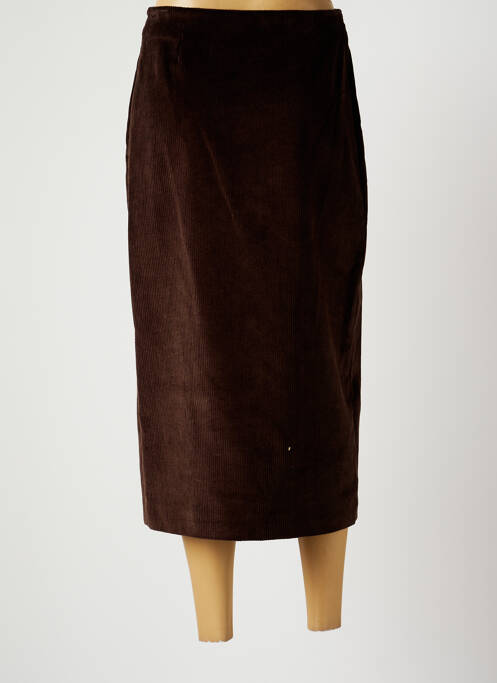 Jupe longue taille normale marron HARMONY femme