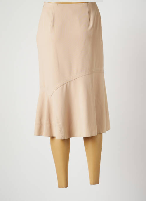 Jupe mi-longue beige CHRISTINE LAURE pour femme