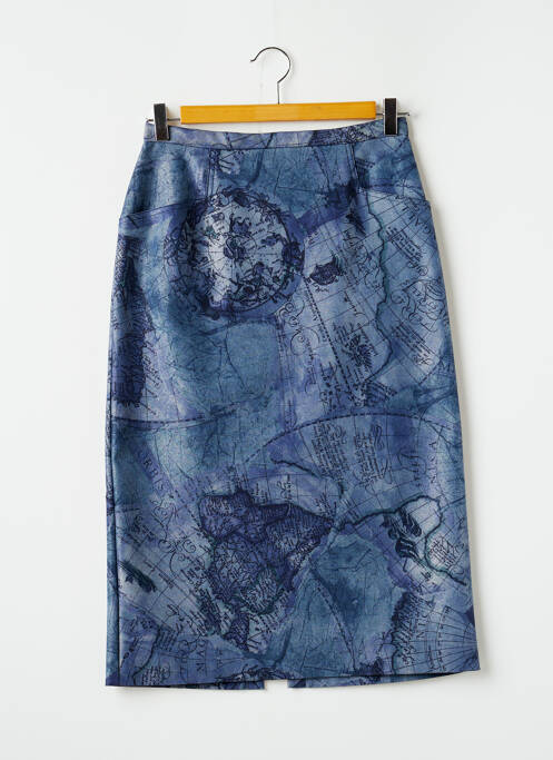 Jupe mi-longue bleu BRIGITTE SAGET pour femme