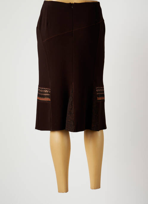 Jupe mi-longue marron CHRISTINE LAURE pour femme