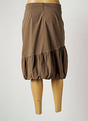 Jupe mi-longue stretch marron CHRISTINE LAURE femme