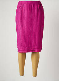 Jupe mi-longue taille haute rose CHRISTINE LAURE femme