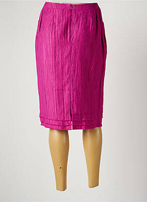 Jupe mi-longue taille haute rose CHRISTINE LAURE femme