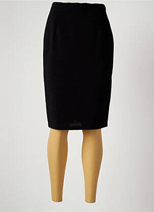 Jupe mi-longue stretch noir PIERRE DE GRAY femme