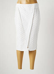 Jupe mi-longue taille à pinces blanc HARMONY femme