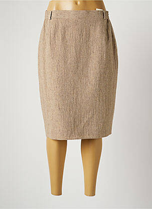 Jupe mi-longue taille à pinces beige MAGIC SIMPLICITY femme