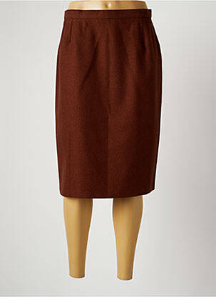 Jupe mi-longue taille à pinces marron MISS HELEN femme
