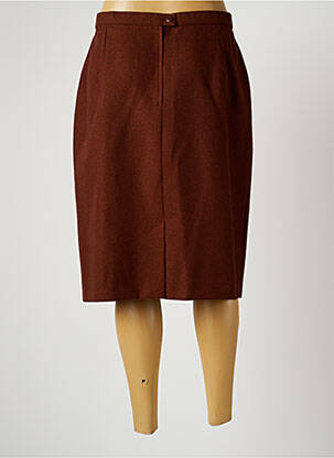Jupe mi-longue taille à pinces marron MISS HELEN femme