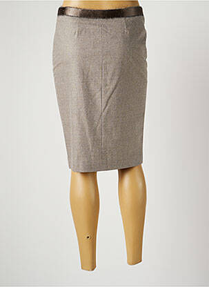 Jupe mi-longue taille à pinces gris FABIANA FILIPPI femme