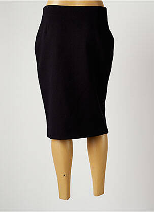 Jupe mi-longue taille à pinces noir HARMONY femme