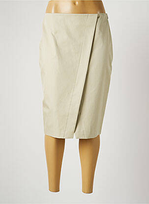 Jupe mi-longue taille à pinces beige HARMONY femme