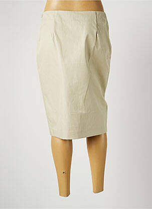 Jupe mi-longue taille à pinces beige HARMONY femme