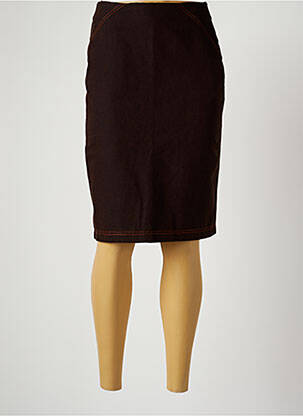 Jupe mi-longue taille haute marron NATHALIE GARCON femme