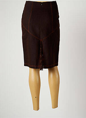 Jupe mi-longue taille haute marron NATHALIE GARCON femme