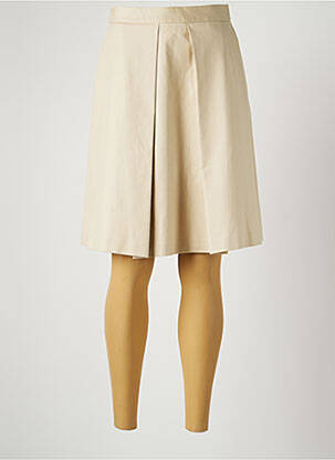Jupe mi-longue taille à pinces beige ALBERTO BIANI femme