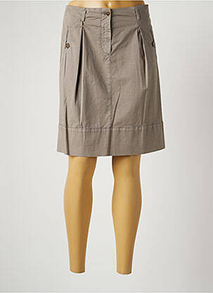 Jupe mi-longue taille à pinces gris FABIANA FILIPPI femme