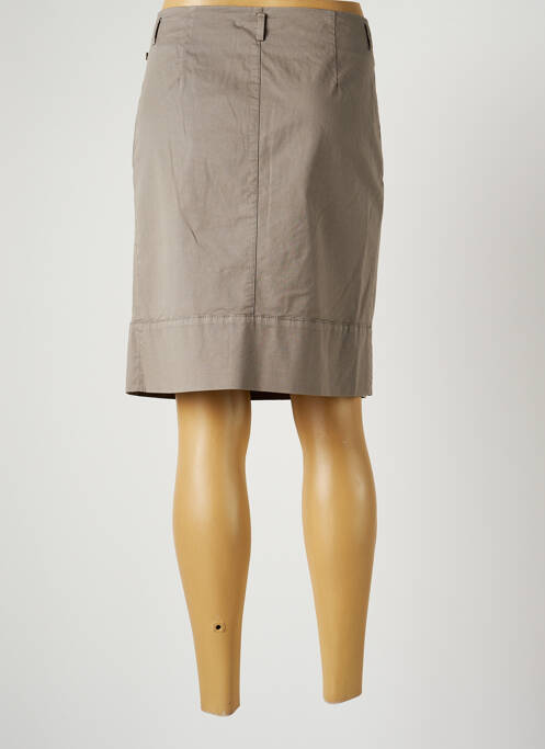 Jupe mi-longue taille à pinces gris FABIANA FILIPPI femme