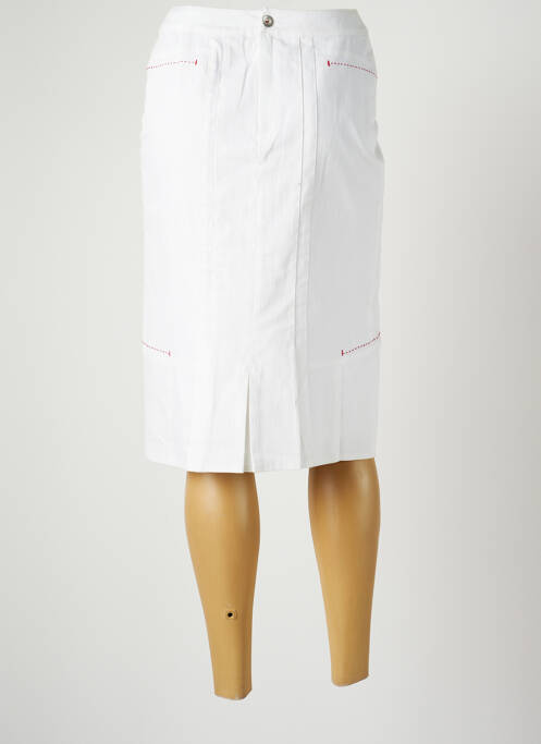 Jupe mi-longue blanc CHRISTINE LAURE pour femme