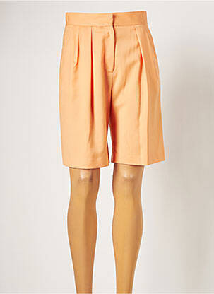 Bermuda fermeture zippée sous rabat avec crochet taille normale orange MARGAUX LONNBERG femme