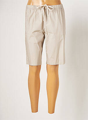 Bermuda taille élastique taille normale beige HARMONY femme