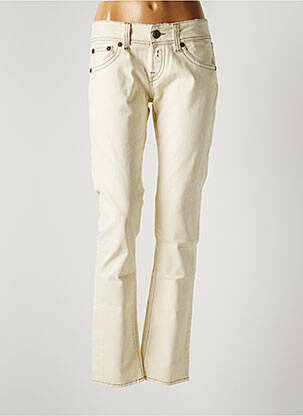 Jeans coupe droite stretch taille basse beige REPLAY femme