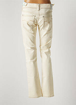 Jeans coupe droite stretch taille basse beige REPLAY femme