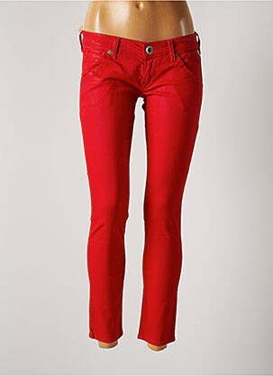 Pantalon 7/8 stretch taille basse rouge REPLAY femme