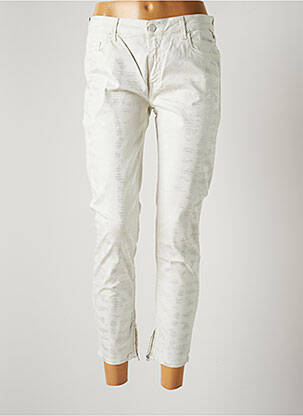 Pantalon 7/8 stretch taille normale blanc REPLAY femme