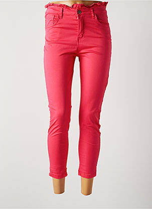 Pantalon 7/8 taille haute taille haute rose BISCOTE femme