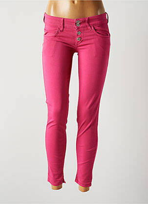 Pantalon 7/8 stretch taille basse rose LIU JO femme