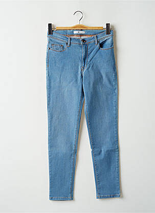 Jeans coupe slim stretch taille haute bleu MENSI COLLEZIONE femme