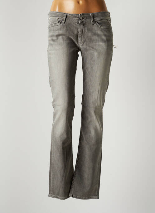 Jeans coupe droite stretch taille basse gris REPLAY femme