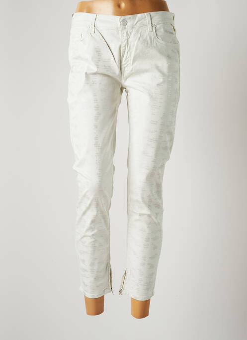 Pantalon 7/8 stretch taille normale blanc REPLAY femme
