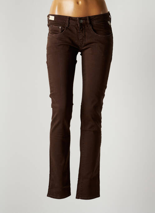 Jeans coupe slim marron REPLAY pour femme